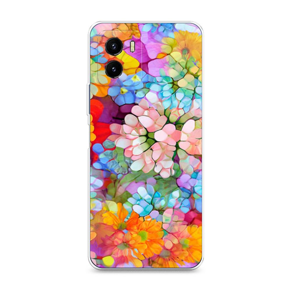 

Чехол на Vivo Y10 "Цветы витраж", Оранжевый;розовый;голубой, 266450-3