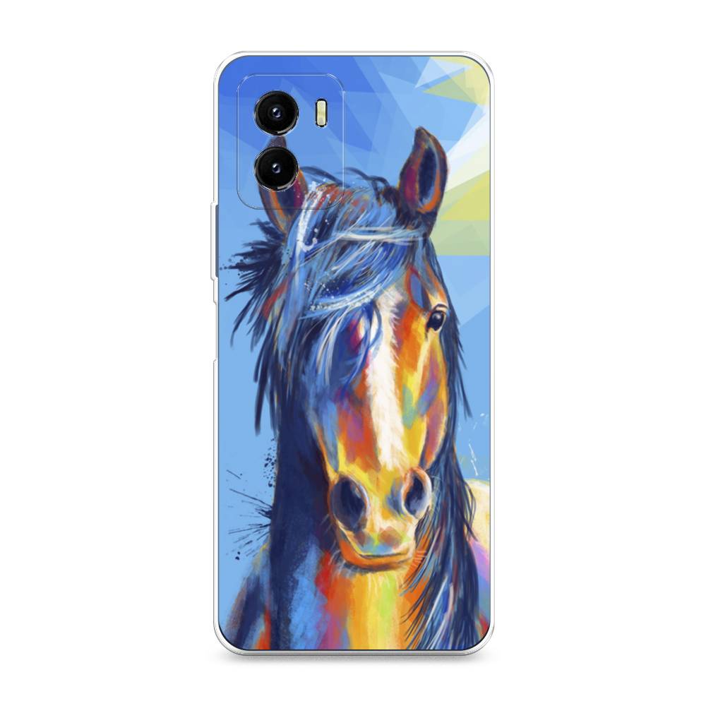 

Чехол на Vivo Y10 "Лошадь арт 3", Голубой;желтый;синий, 266450-1
