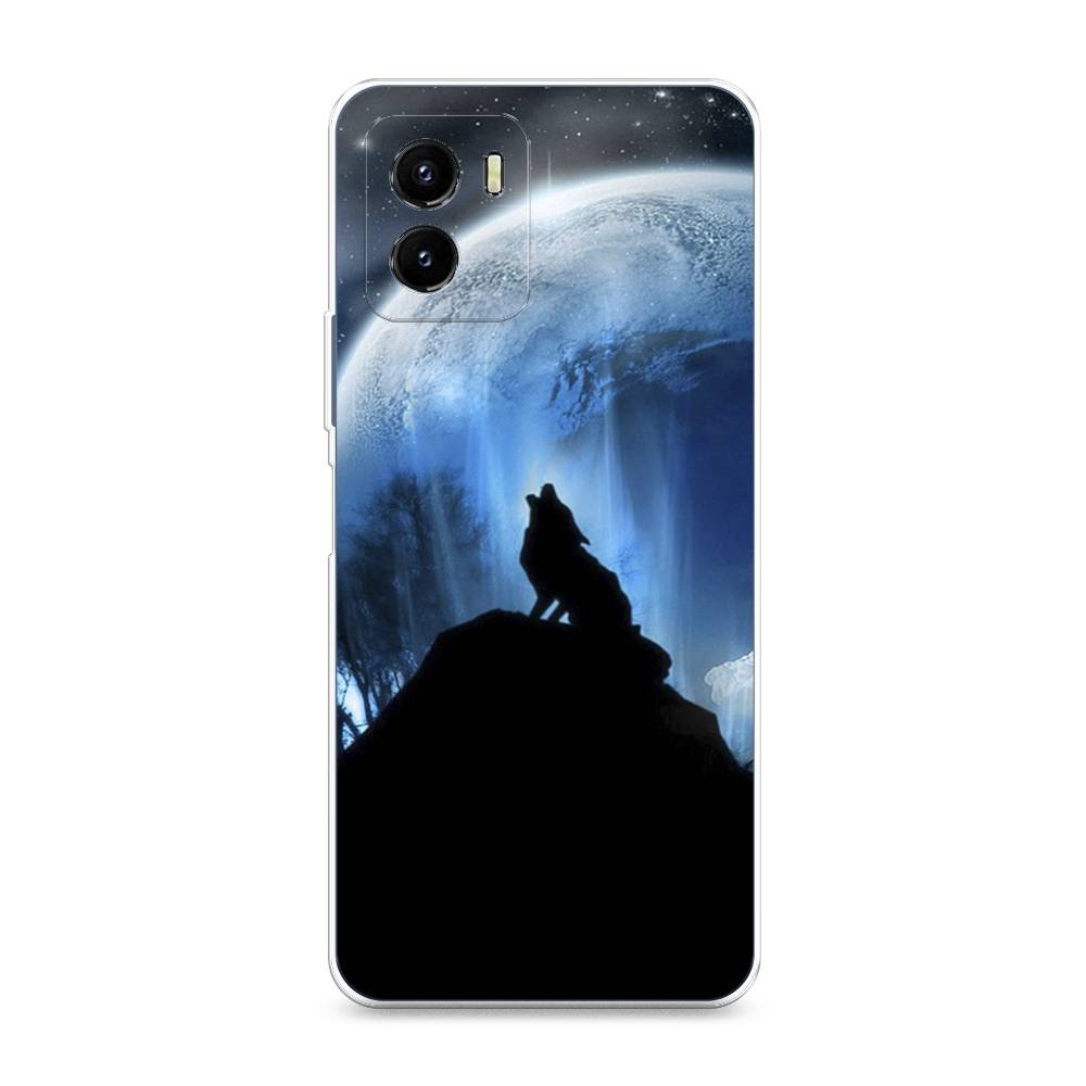 

Чехол на Vivo Y10 "Волк 2", Синий;черный;белый, 266450-1