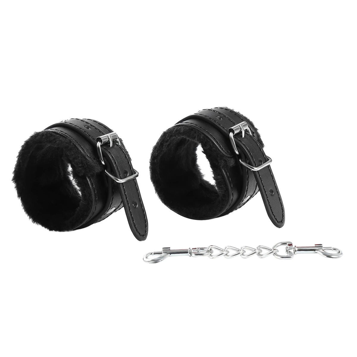 Наручники KISSEXPO с мехом черные