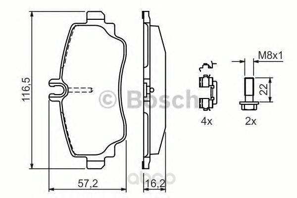 

Тормозные колодки Bosch передние дисковые 986424469, ДИСКОВЫЕ КОЛОДКИ ПЕРЕДНИЕ Bosch 0986424469 Bosch 0986424469