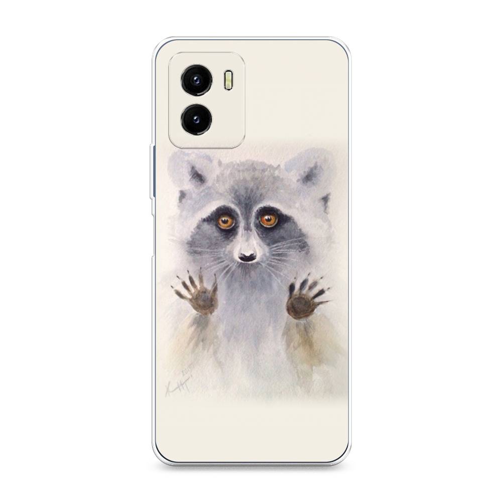

Чехол на Vivo Y10 "Енот за стеклом", Бежевый;серый, 266450-4