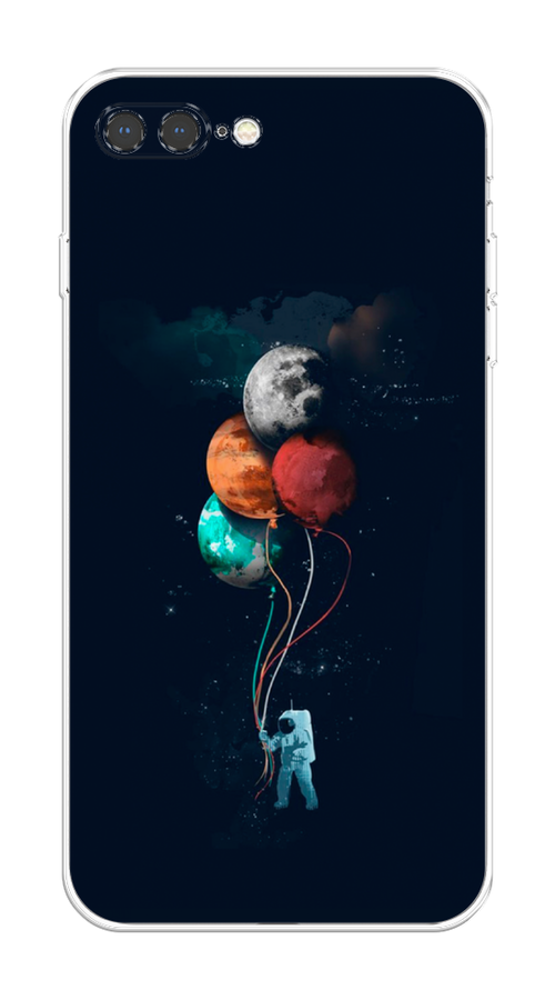 

Чехол на Apple iPhone 7 Plus "Космонавт с шариками", Разноцветный, 10750-1