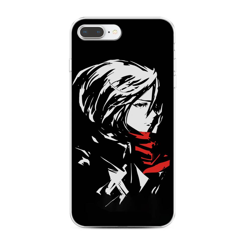 

Чехол на Apple iPhone 7 Plus "Микаса минимализм", Черный;серый;красный, 10750-4