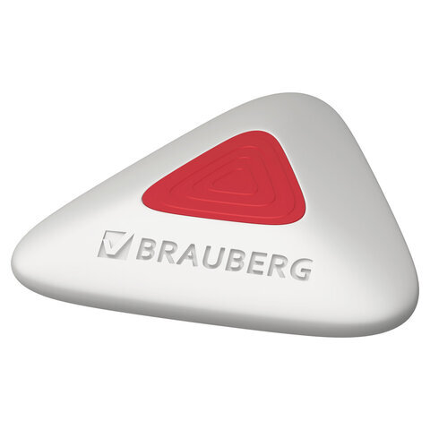 

Ластик для карандаша Brauberg Trios Pro, 36х36х9 мм, белый, треугольный, красный, 229559