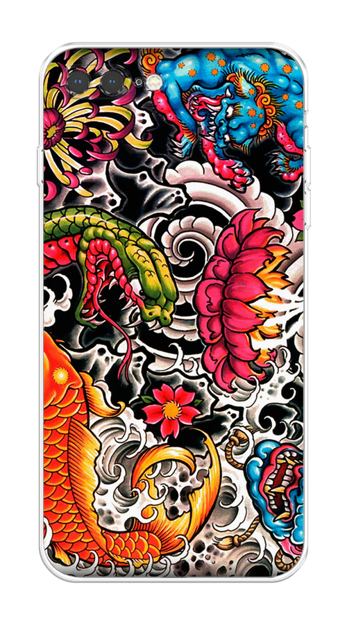 

Чехол на Apple iPhone 7 Plus "Японское искусство", Красный;оранжевый;голубой, 10750-1