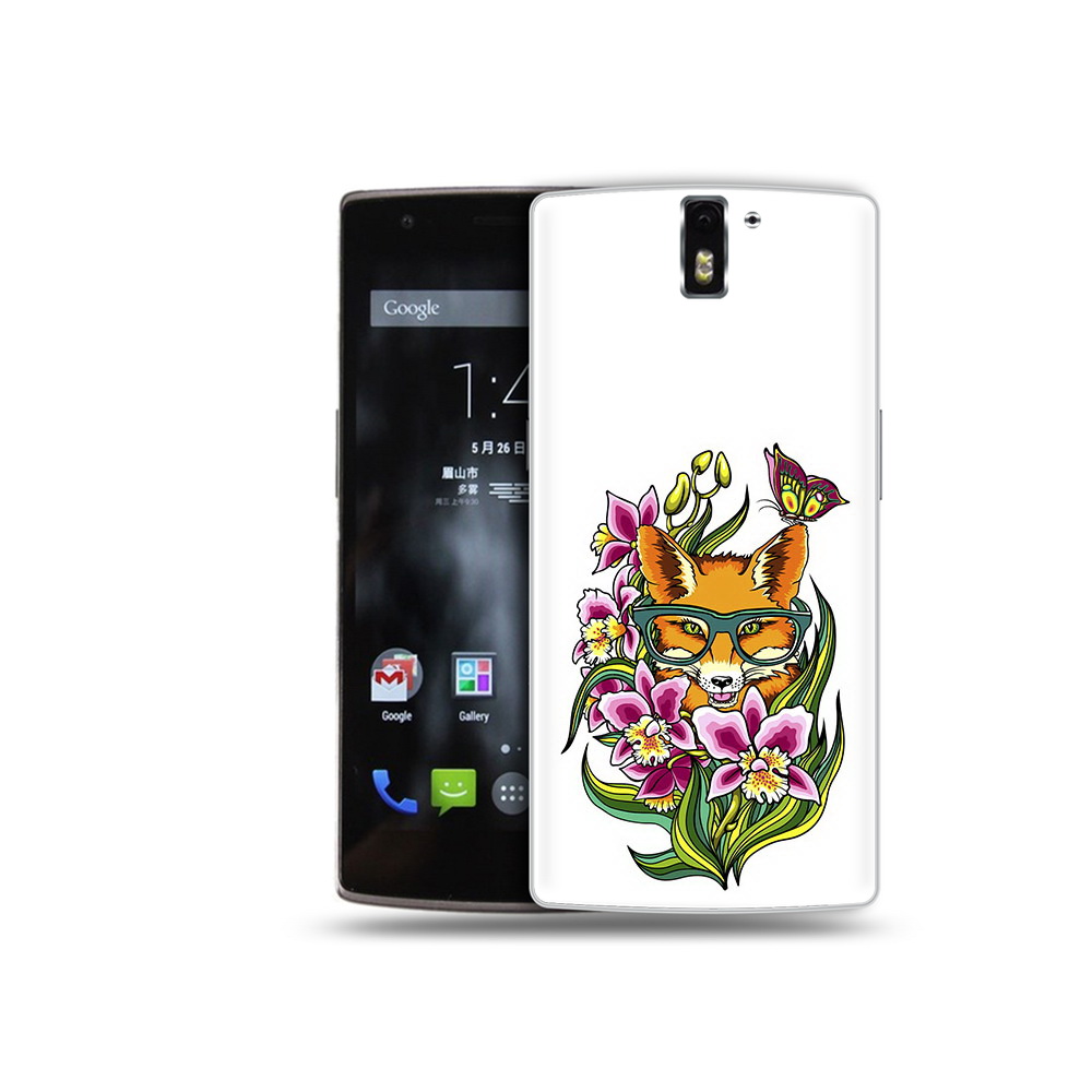 

Чехол MyPads Tocco для OnePlus One Лиса в цветах, Прозрачный, Tocco
