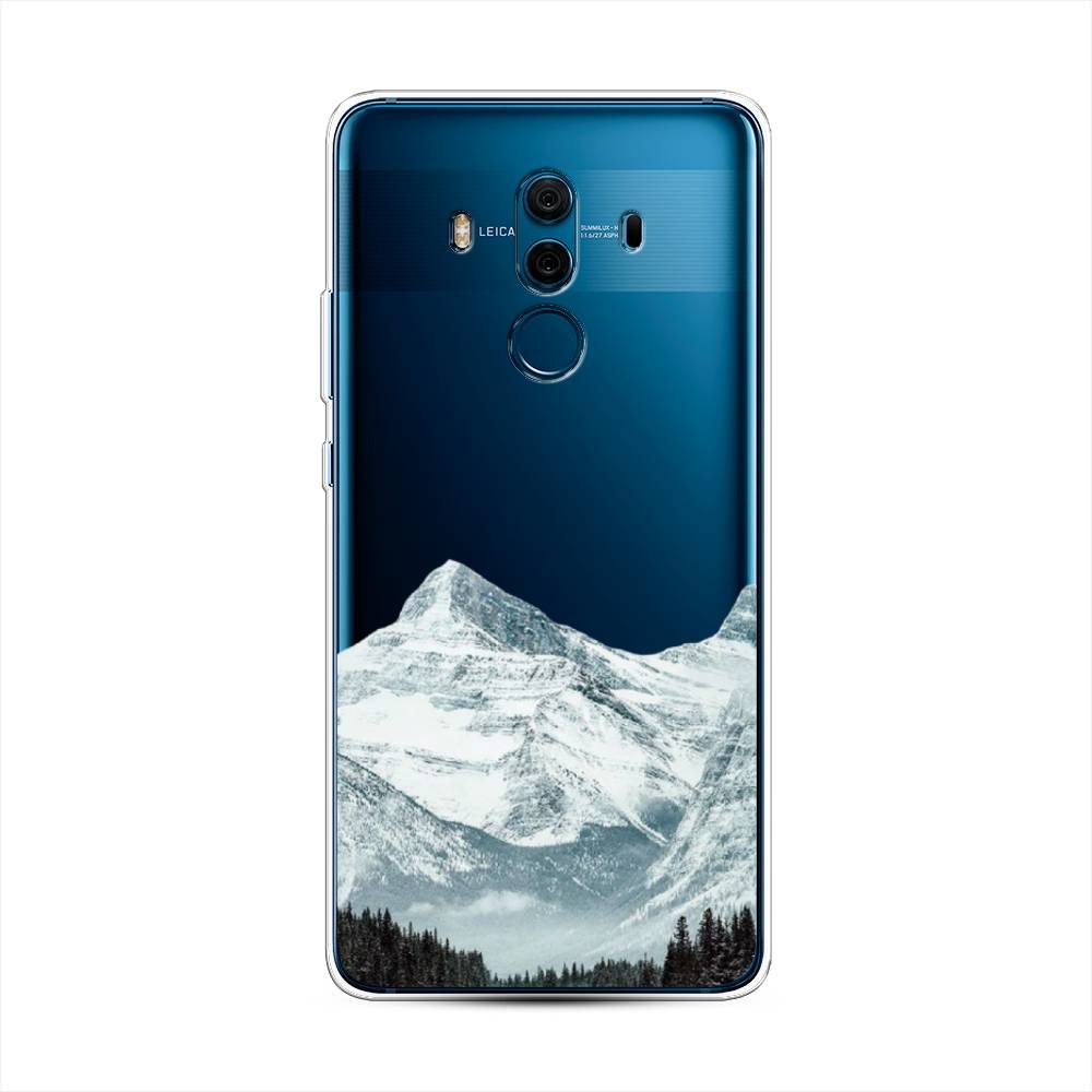 

Чехол на Huawei Mate 10 Pro "Горы арт 1", Белый;зеленый, 63450-2