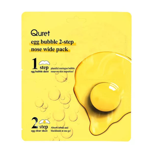 Маска для носа Quret Egg Bubble 2-Step Nose Wide Pack против черных точек, 5 г