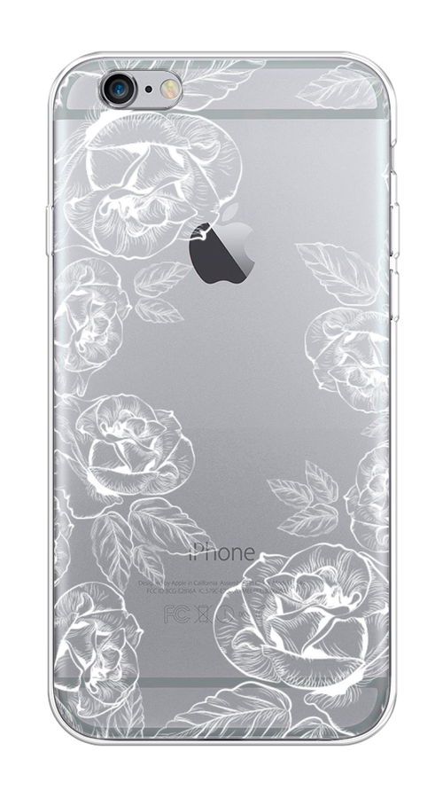 

Чехол на Apple iPhone 6/6S "Розы графика", Черный;серый, 10450-2