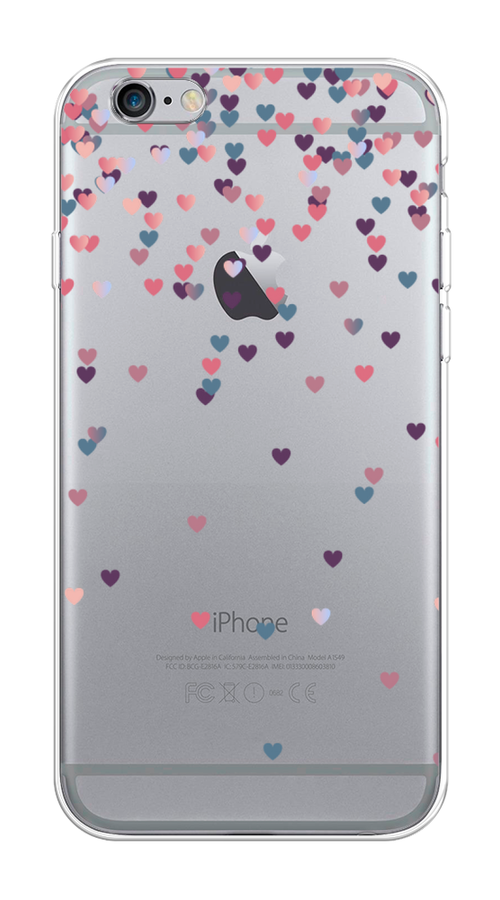 

Чехол на Apple iPhone 6/6S "Посыпка сердечки", Розовый;фиолетовый, 10450-3