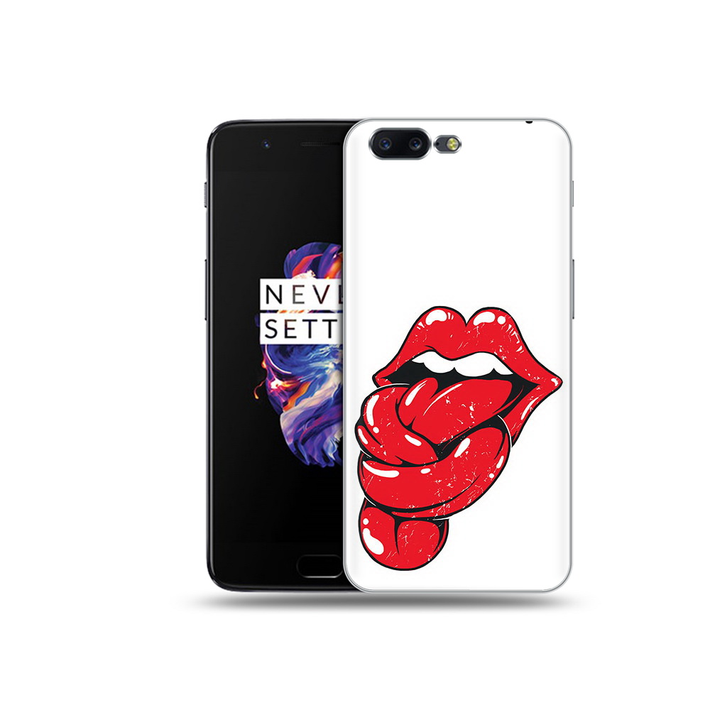 

Чехол MyPads Tocco для OnePlus 5 яркие губы с языком, Прозрачный, Tocco