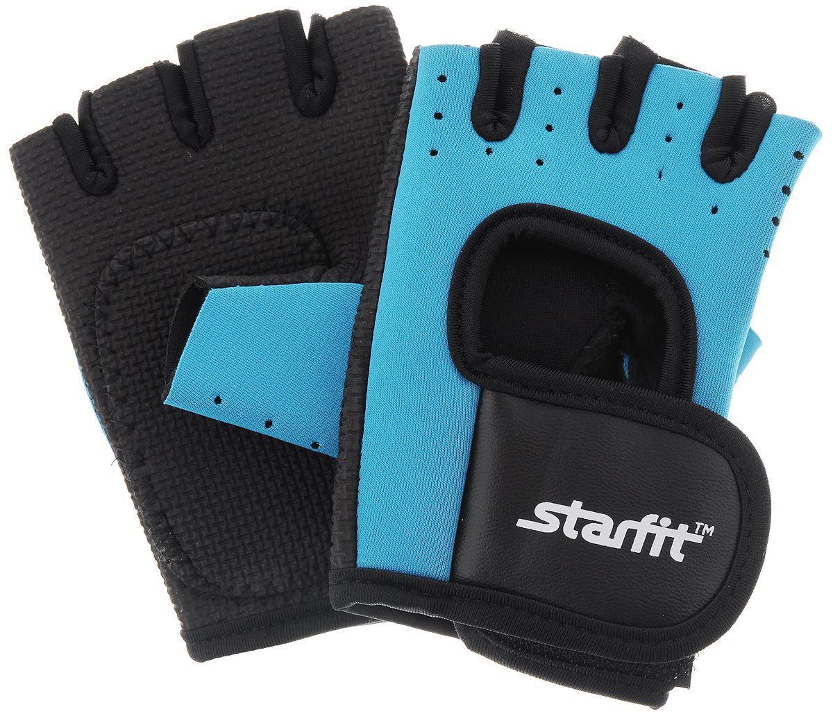 фото Перчатки для фитнеса starfit su-107, синий/черный, xl