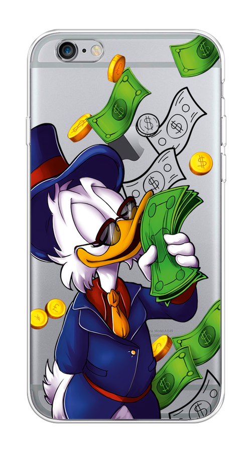

Чехол на Apple iPhone 6/6S "Scrooge McDuck with Money", Синий;зеленый;белый, 10450-6
