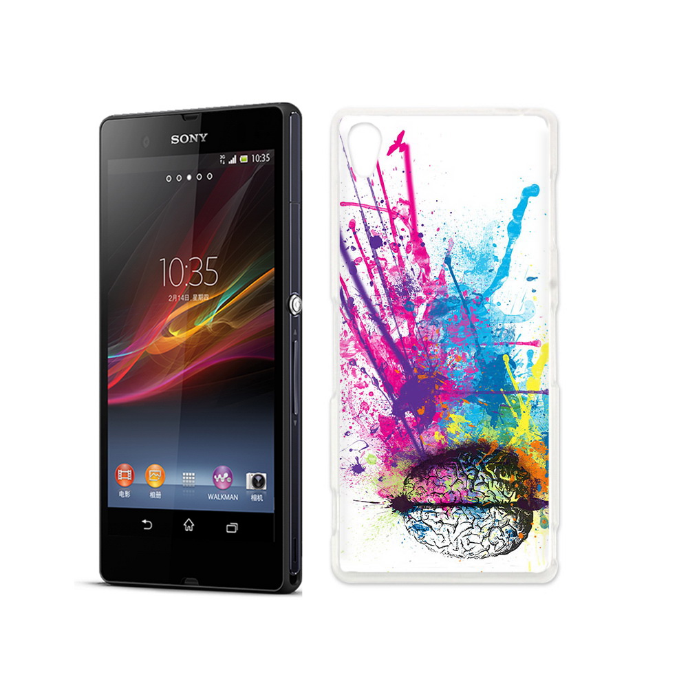 

Чехол MyPads Tocco для Sony Xperia Z яркий красочный мозг, Прозрачный, Tocco