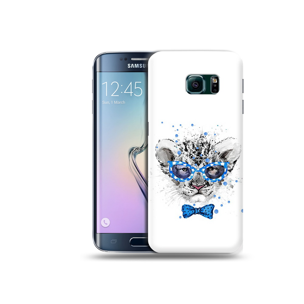 

Чехол MyPads Tocco для Samsung Galaxy S6 Edge тигренок с бабочкой, Прозрачный, Tocco