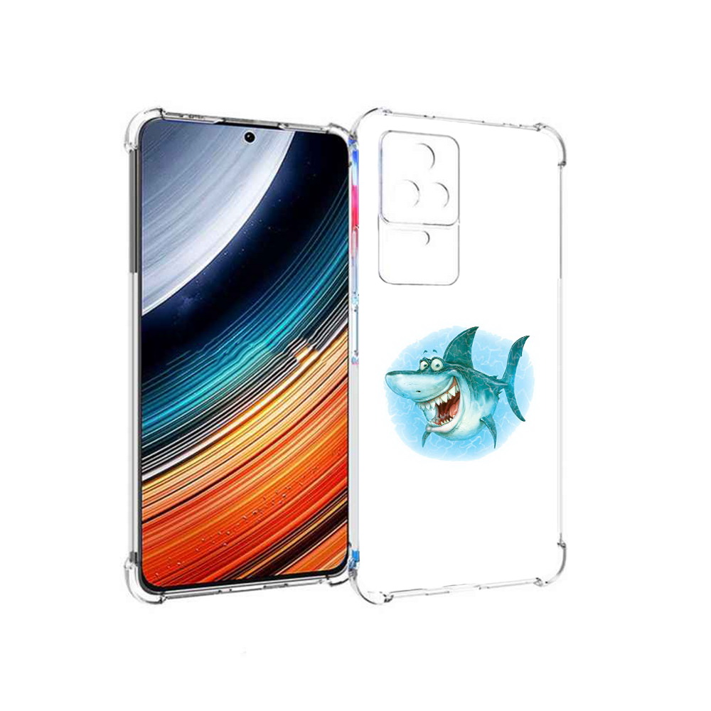 

Чехол MyPads веселая акула для Xiaomi Redmi K40S/Poco F4, Прозрачный, Tocco