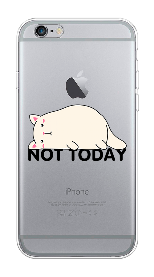 

Чехол на Apple iPhone 6/6S "Cat not today", Белый;розовый;черный, 10450-1