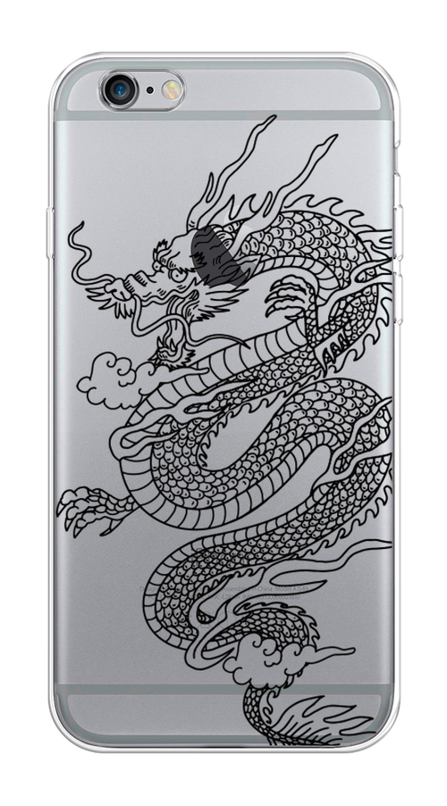

Чехол на Apple iPhone 6 "Большой китайский дракон", Черный;серый, 10450-1