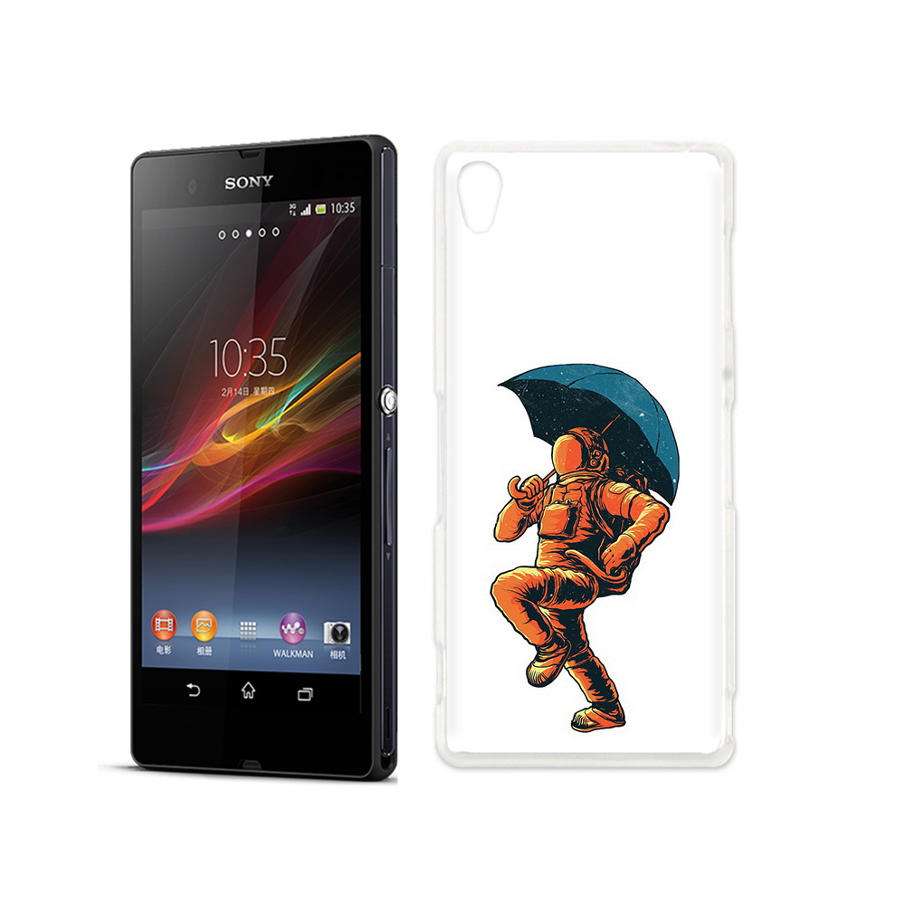 

Чехол MyPads Tocco для Sony Xperia Z шагающий космонавт с зонтом, Прозрачный, Tocco