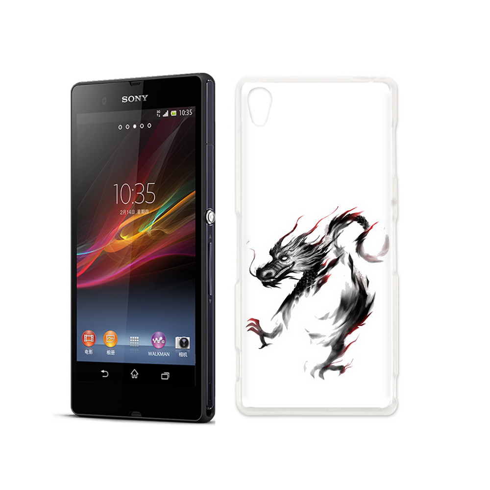 

Чехол MyPads Tocco для Sony Xperia Z черный дракон, Прозрачный, Tocco