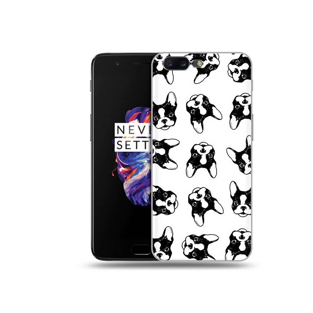 

Чехол MyPads Tocco для OnePlus 5 черно белые собачки, Прозрачный, Tocco