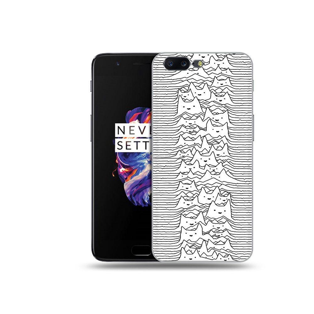 

Чехол MyPads Tocco для OnePlus 5 черно белые коты 3D, Прозрачный, Tocco