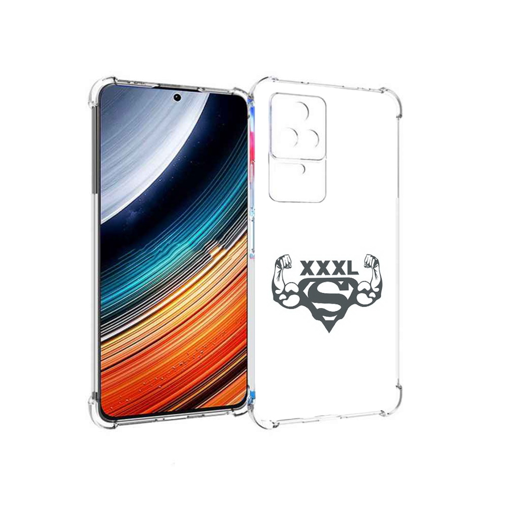 

Чехол MyPads бодибилдинг супермен для Xiaomi Redmi K40S/Poco F4, Прозрачный, Tocco