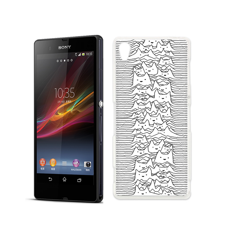 

Чехол MyPads Tocco для Sony Xperia Z черно белые коты 3D, Прозрачный, Tocco