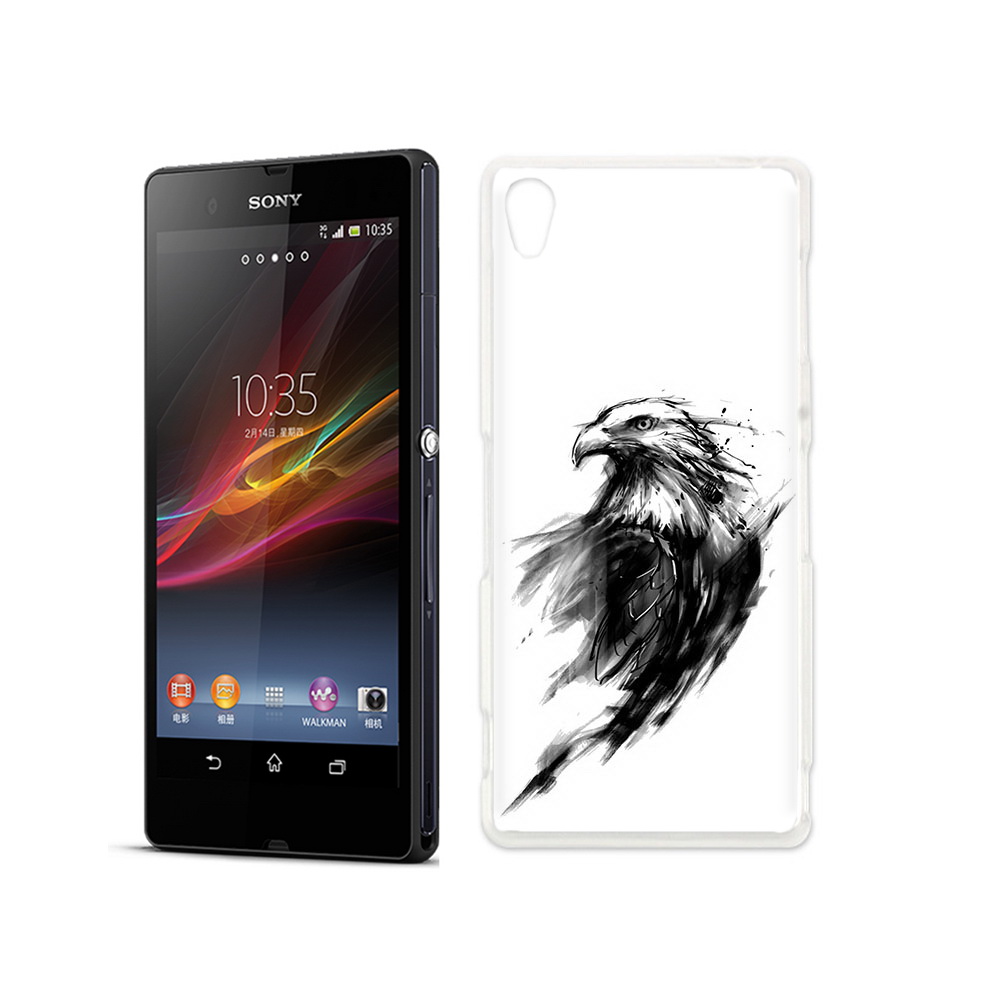 

Чехол MyPads Tocco для Sony Xperia Z чб птица, Прозрачный, Tocco