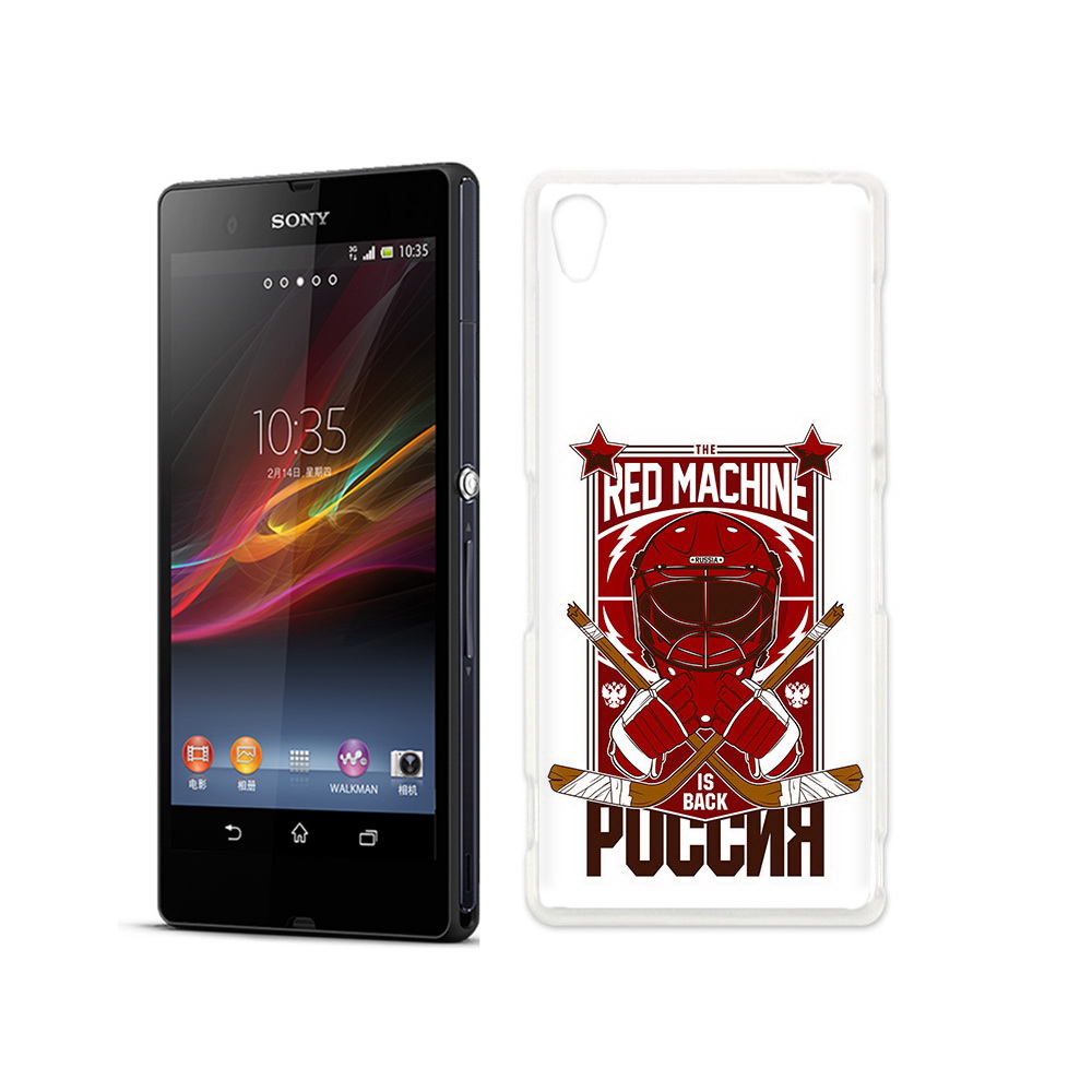 

Чехол MyPads Tocco для Sony Xperia Z хоккей россия, Прозрачный, Tocco