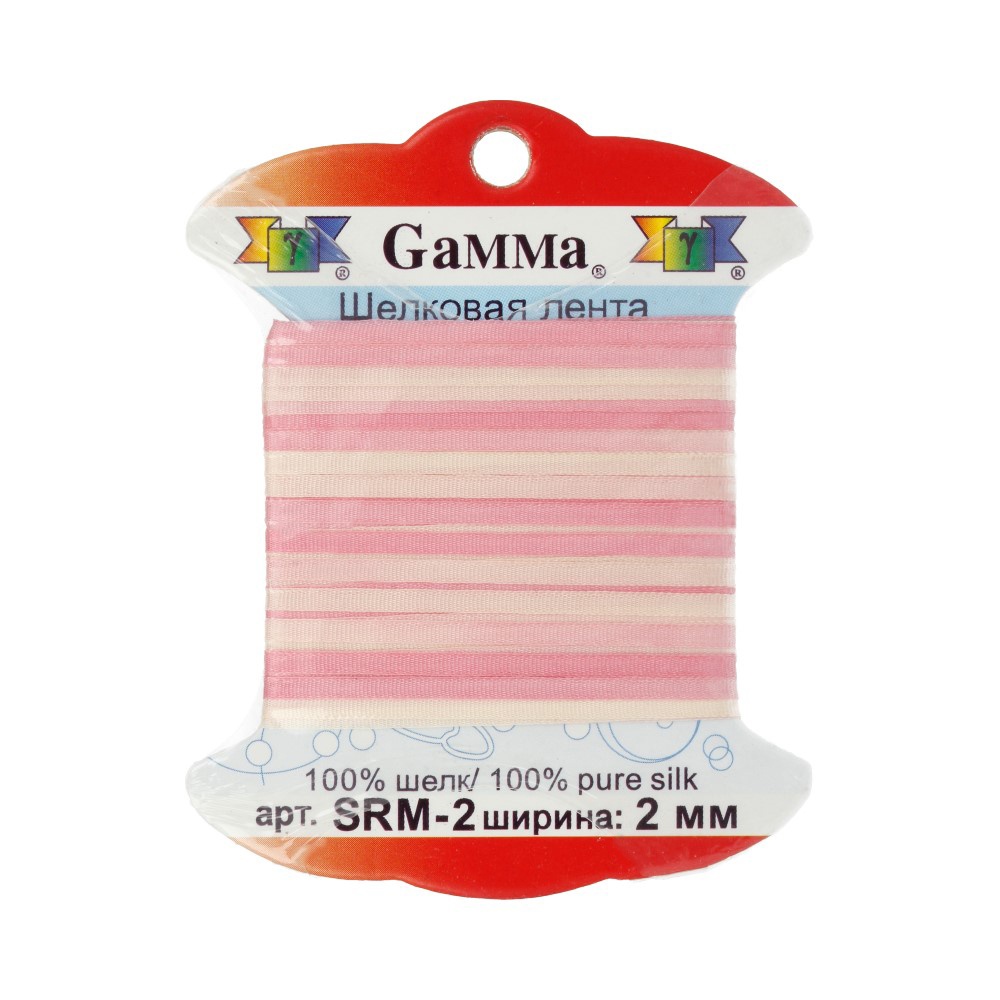 Gamma шелковая, 2 мм, 9,1+-0,5 м, M101, светло-розовая, светло-желтая