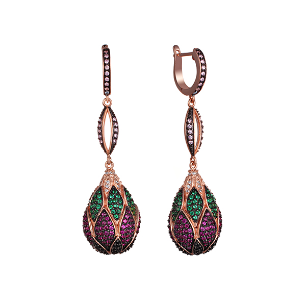 

Серьги подвески из серебра с фианитом Element47 BE5345_001_PINK, BE5345_001_PINK