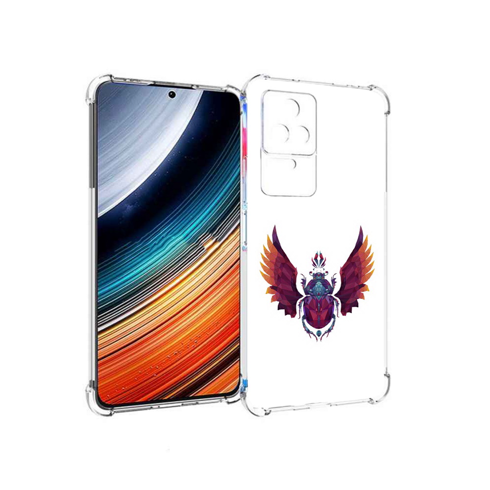

Чехол MyPads алмазный скоробей для Xiaomi Redmi K40S/Poco F4, Прозрачный, Tocco
