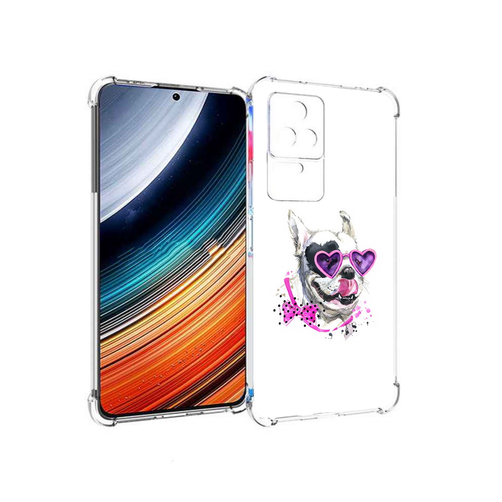 

Чехол MyPads акварельный пёс для Xiaomi Redmi K40S/Poco F4, Прозрачный, Tocco
