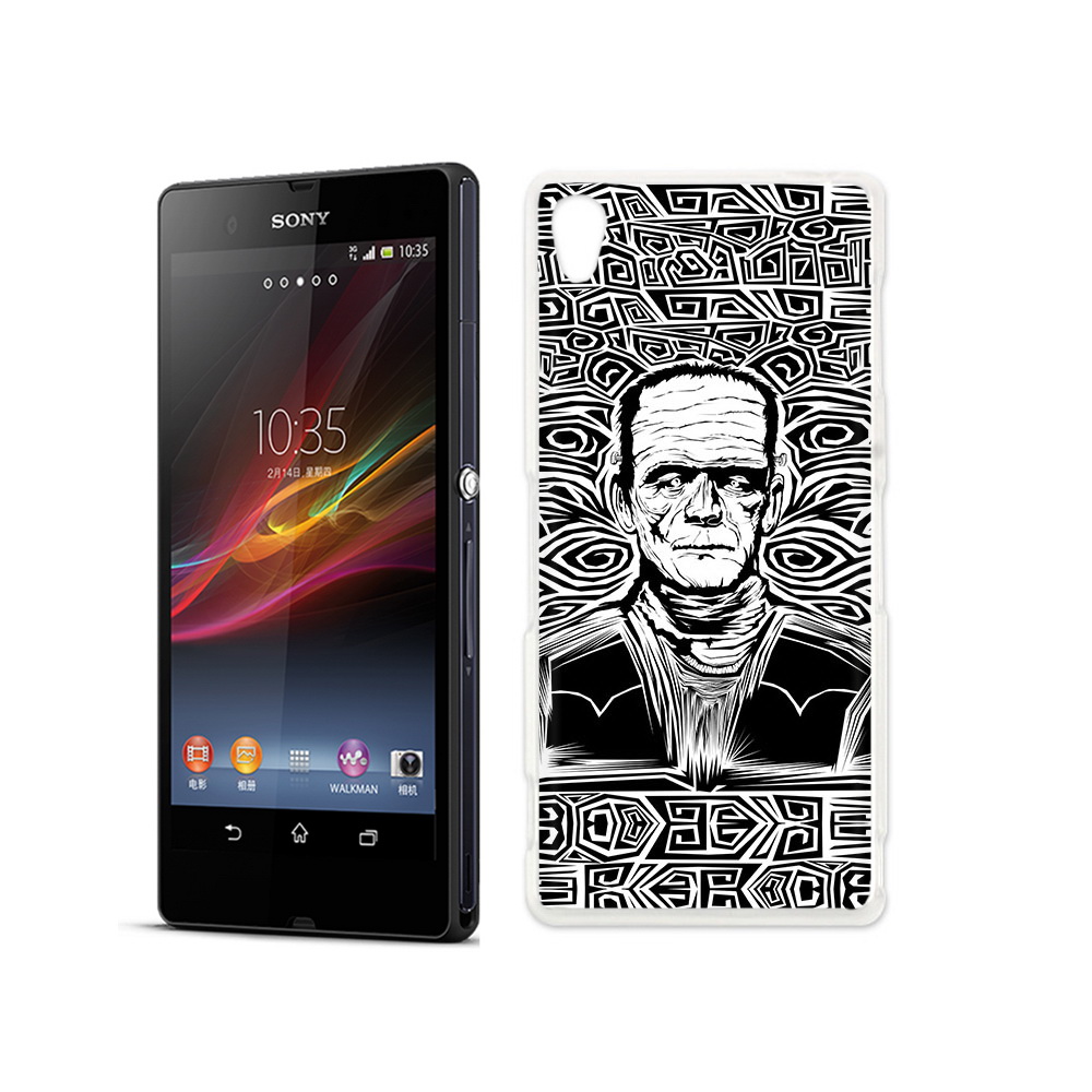 

Чехол MyPads Tocco для Sony Xperia Z франкенштейн черно белый, Прозрачный, Tocco
