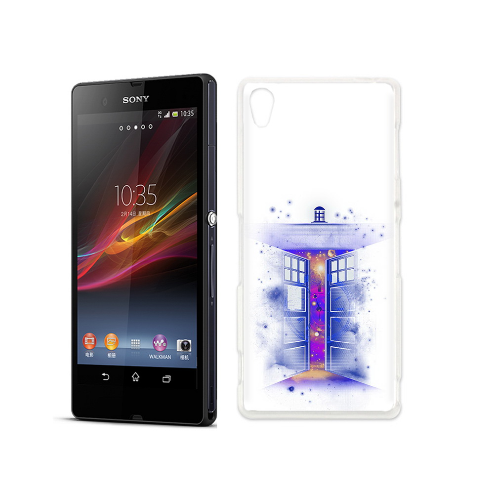 

Чехол MyPads Tocco для Sony Xperia Z фиолетовый уголок абстракция, Прозрачный, Tocco