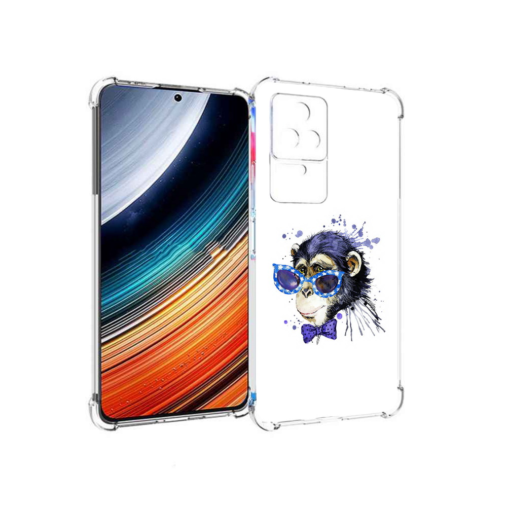 

Чехол MyPads акварельная обезьяна для Xiaomi Redmi K40S/Poco F4, Прозрачный, Tocco
