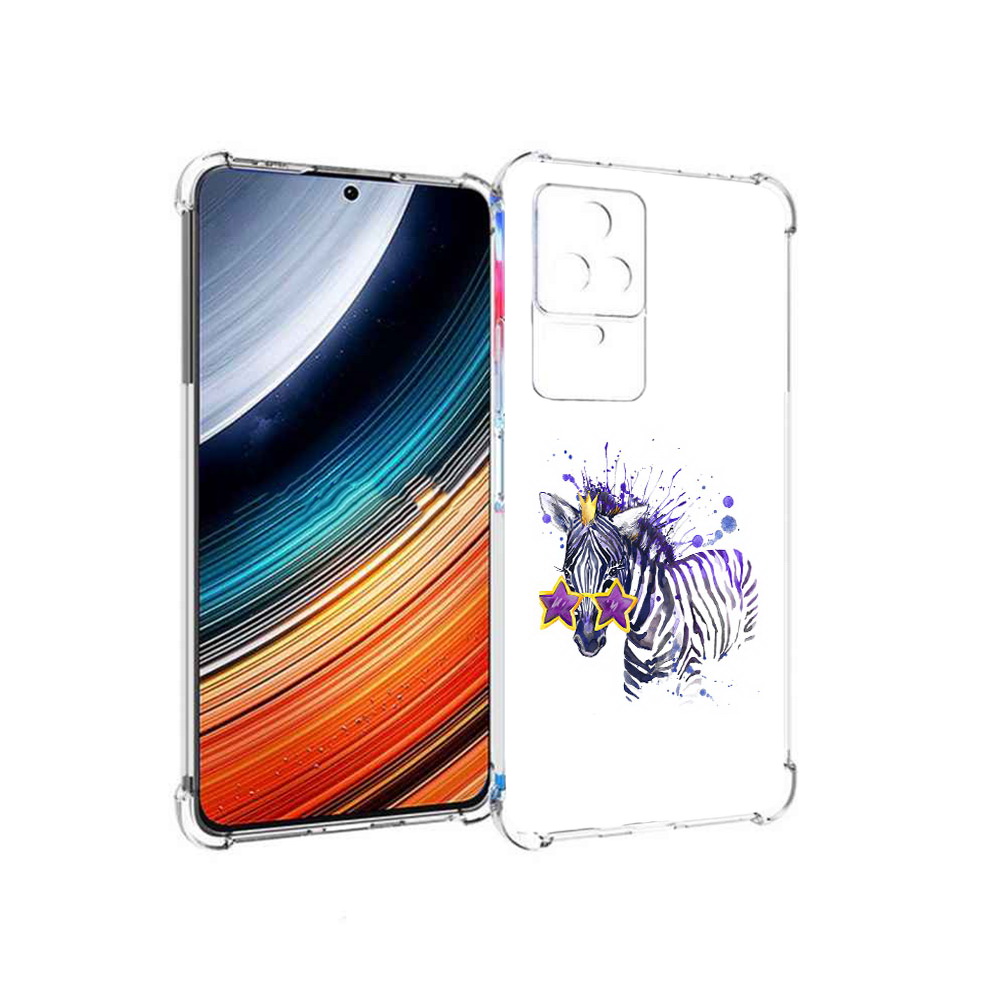 

Чехол MyPads акварельная зебра для Xiaomi Redmi K40S/Poco F4, Прозрачный, Tocco