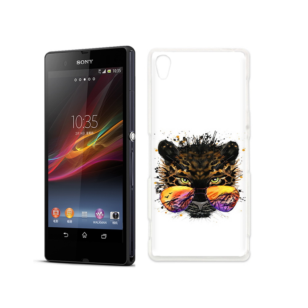 

Чехол MyPads Tocco для Sony Xperia Z тропический леопард, Прозрачный, Tocco