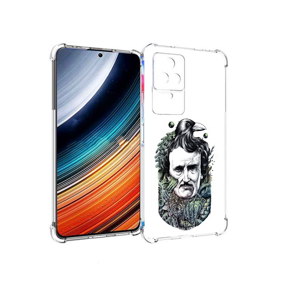 

Чехол MyPads Эдгар Аллан с вороном для Xiaomi Redmi K40S/Poco F4, Прозрачный, Tocco