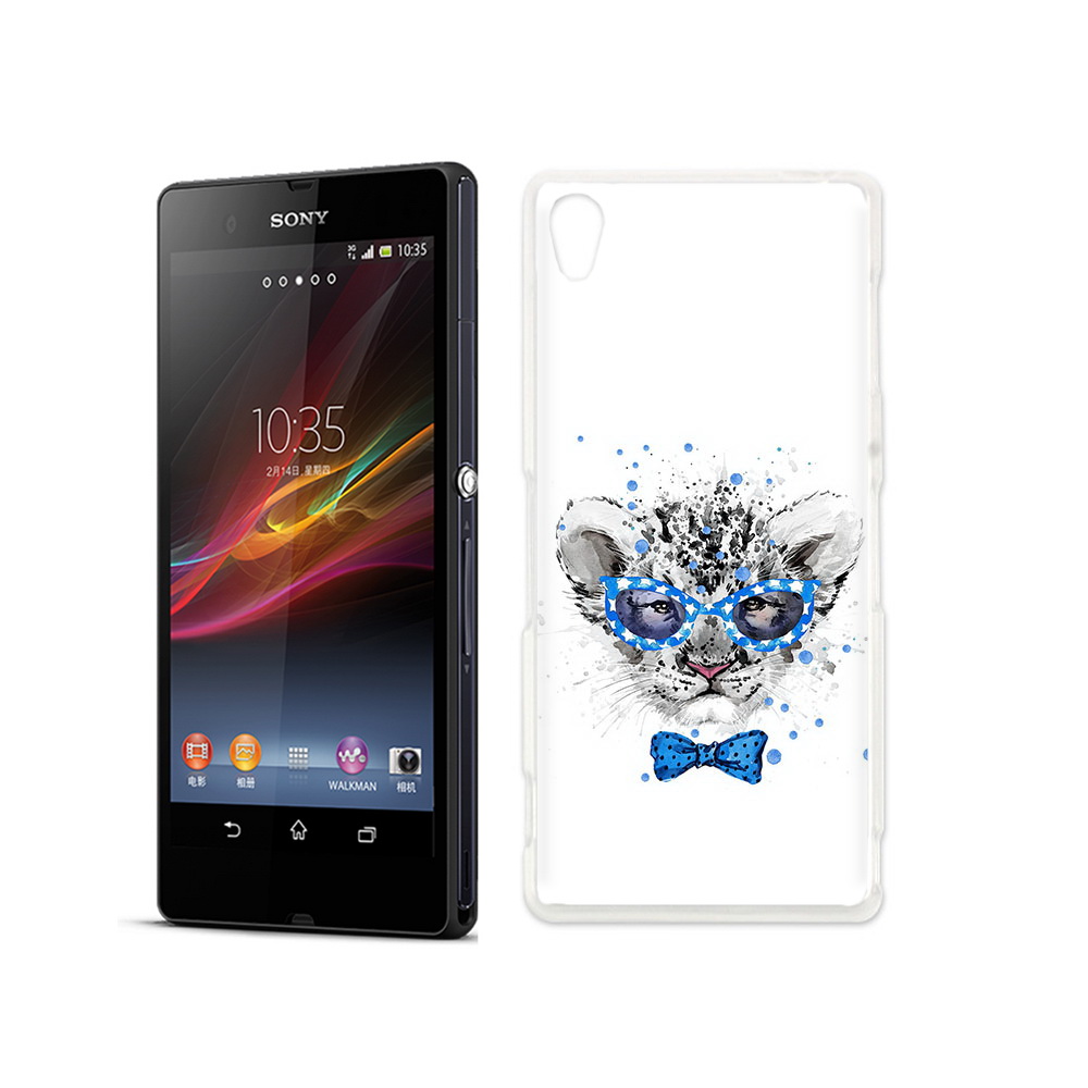 

Чехол MyPads Tocco для Sony Xperia Z тигренок с бабочкой, Прозрачный, Tocco