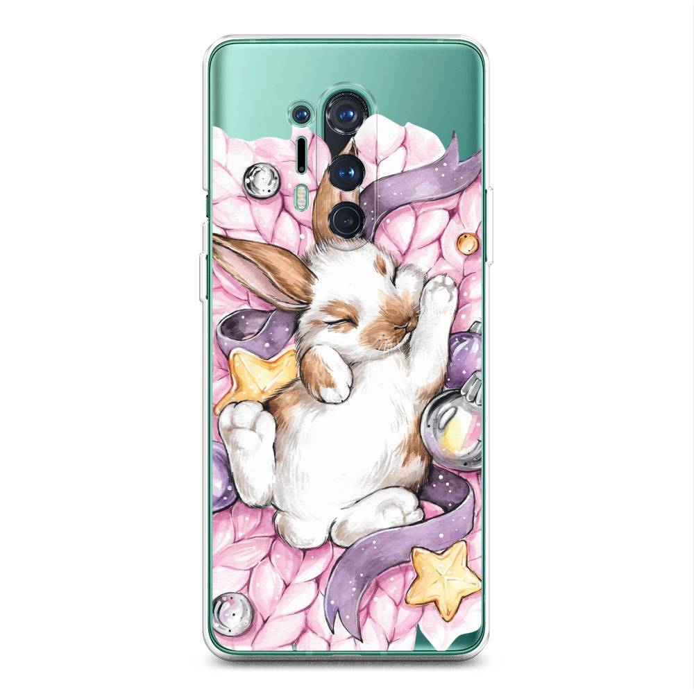 

Чехол на OnePlus 8 Pro "Кролик спит", Розовый;белый, 151050-5