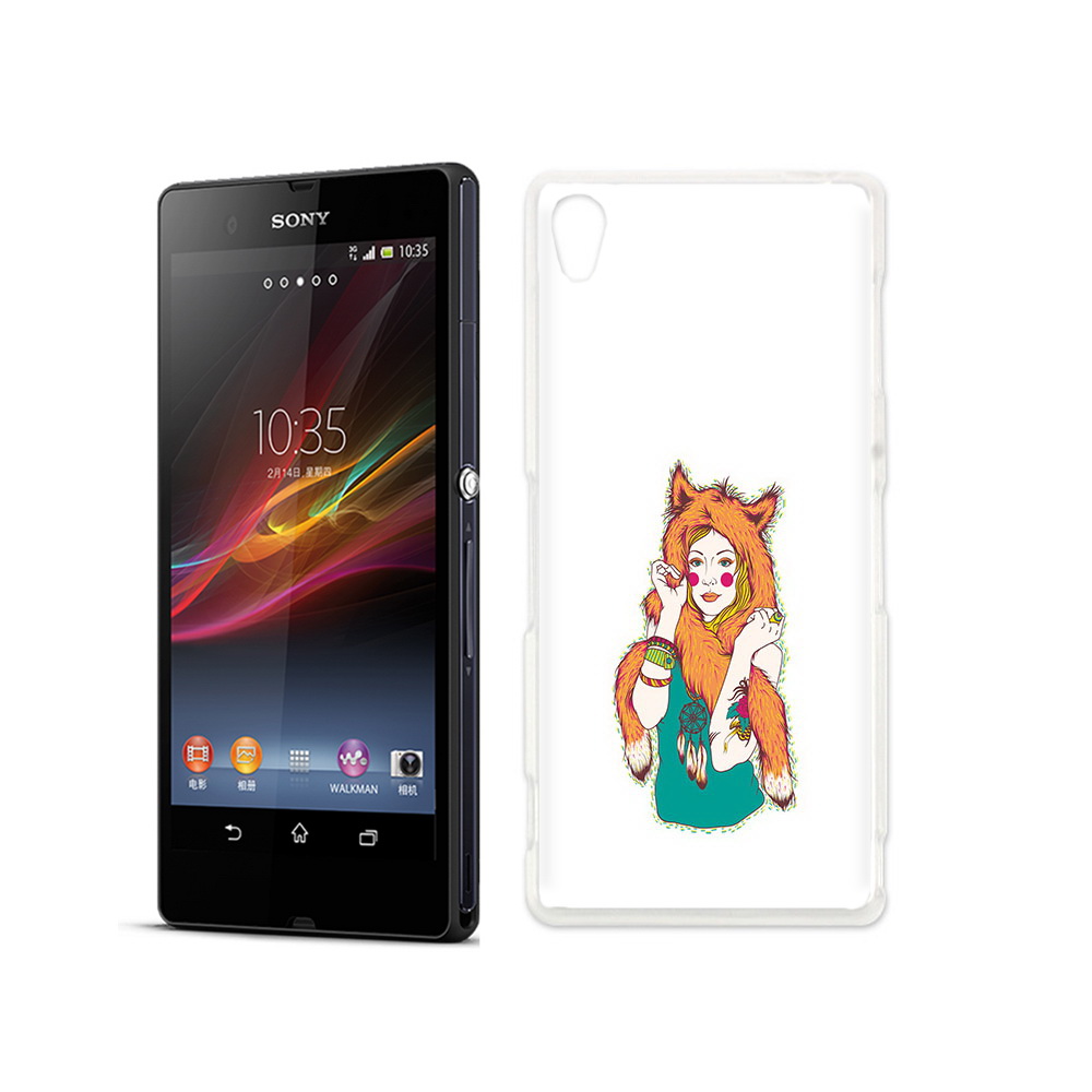

Чехол MyPads Tocco для Sony Xperia Z Девушка лиса, Прозрачный, Tocco