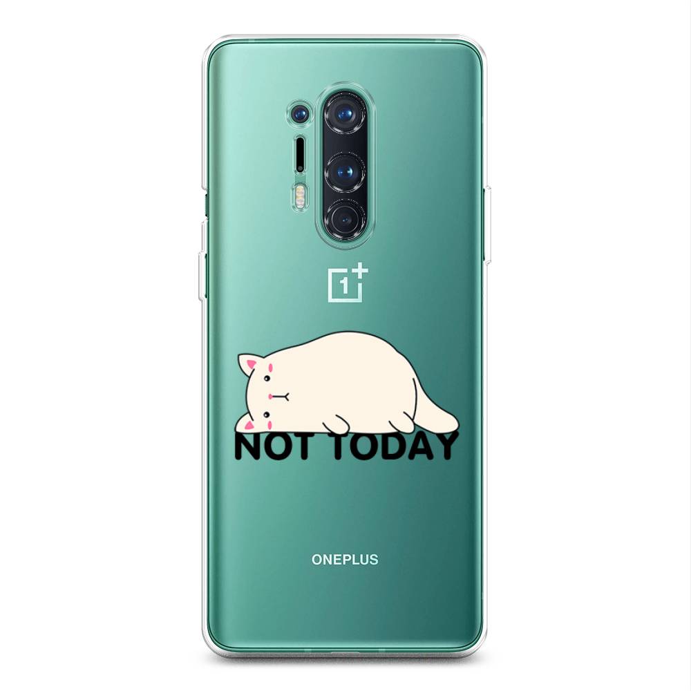 

Чехол на OnePlus 8 Pro "Cat not today", Белый;розовый;черный, 151050-1