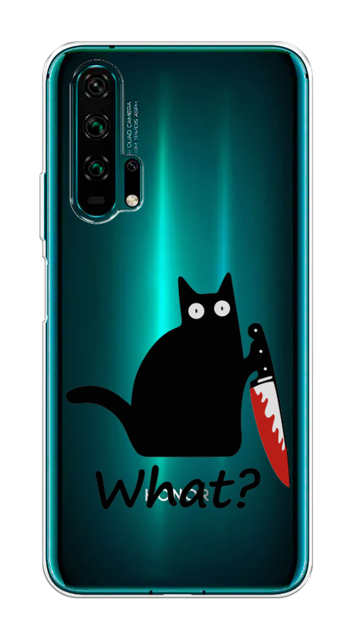

Чехол на Honor 20 Pro "Котик с ножом", Черный;красный, 69350-6
