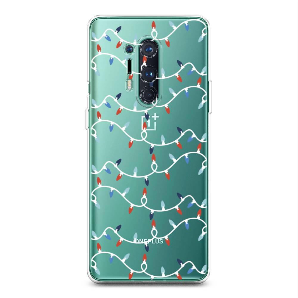 

Чехол на OnePlus 8 Pro "Разноцветная гирлянда", Белый;красный;синий, 151050-5