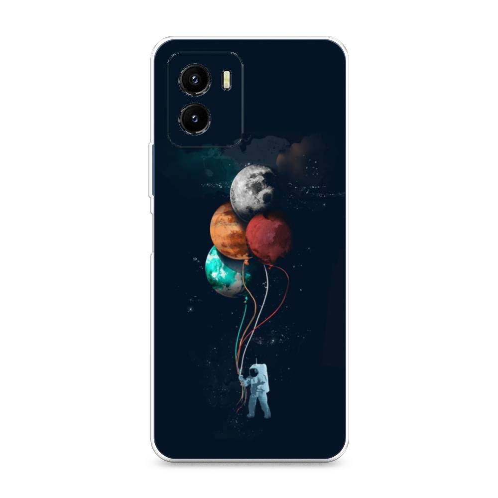 

Чехол на Vivo Y10 "Космонавт с шариками", Разноцветный, 266450-4