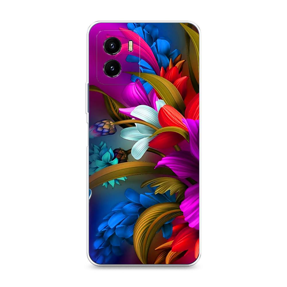 

Чехол на Vivo Y10 "Фантастические цветы", Фиолетовый;красный;синий, 266450-2