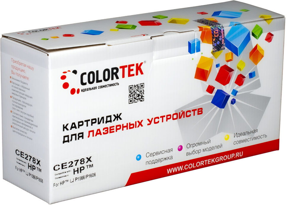 Картридж для лазерного принтера Colortek (CT-CE278X) черный, совместимый